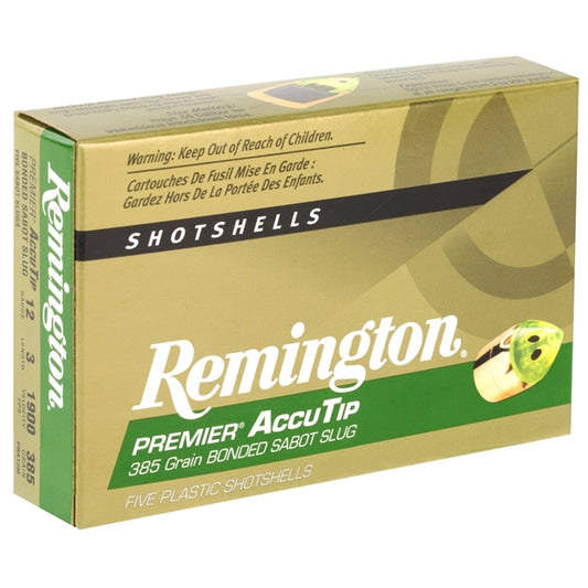 Remington Premier 12 Gauge Ammo 3" 385 Grain AccuTip Bonded Sabot Slug with Power Port