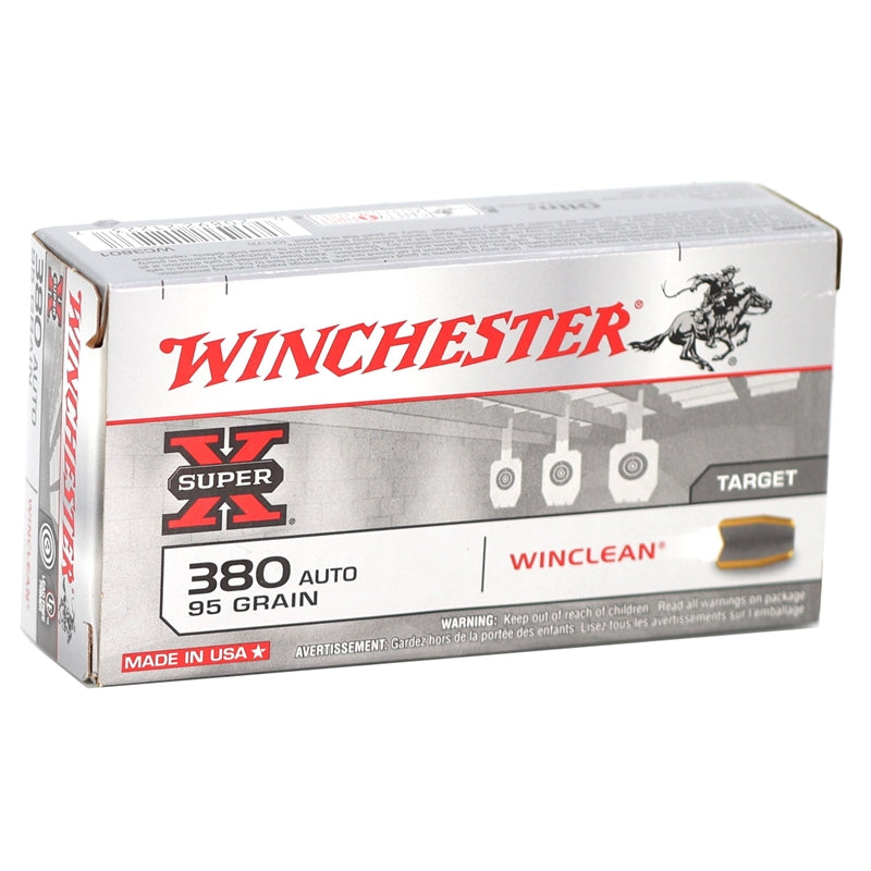 Winchester USA WinClean 380 ACP Auto 95 Grain Brass Enclosed Base