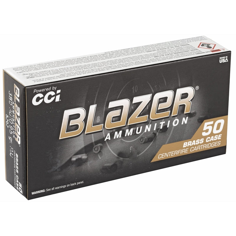 CCI Blazer Brass 380 ACP Auto Ammo 95 Grain Full Metal Jacket