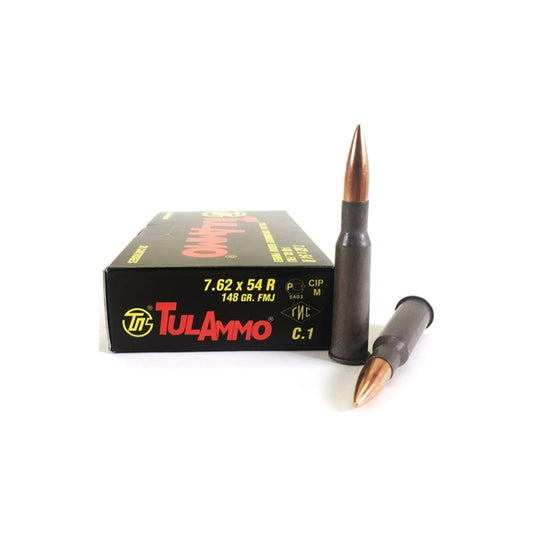 TulAmmo 7.62x54R Russian Ammo 148 Grain FMJ Steel Case