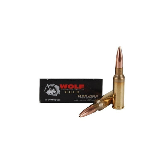 Wolf Gold 6.5 Grendel Ammo 120 Grain Multi Purpose Tactical