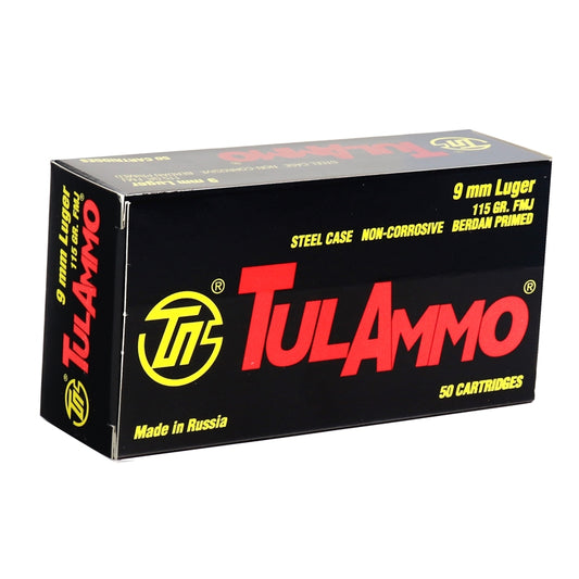 TulAmmo 9mm Luger Ammo 115 Grain FMJ Steel Case