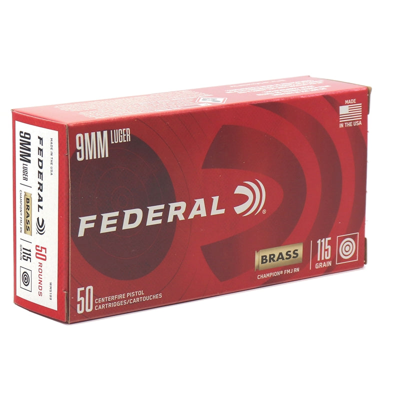 Federal Champion 9mm Luger Ammo 115 Grain Full Metal Jacket