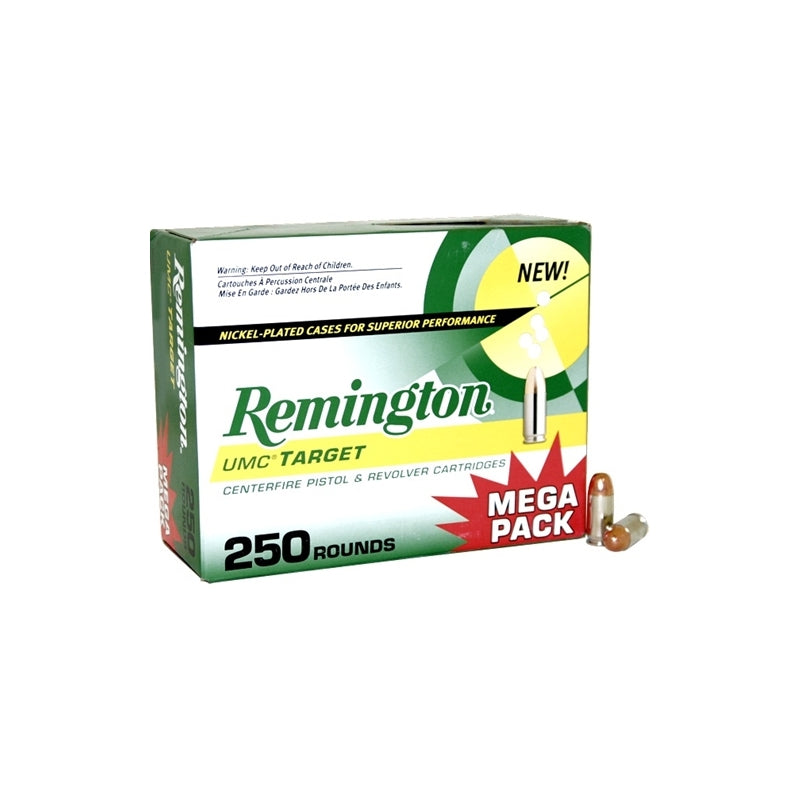 Remington UMC Nickel Plated 9mm Luger Ammo 115 Grain Full Metal Jacket Mega Pack