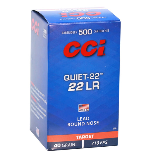 CCI Quiet 22 Long Rifle Ammo 40 Grain Lead Round Nose