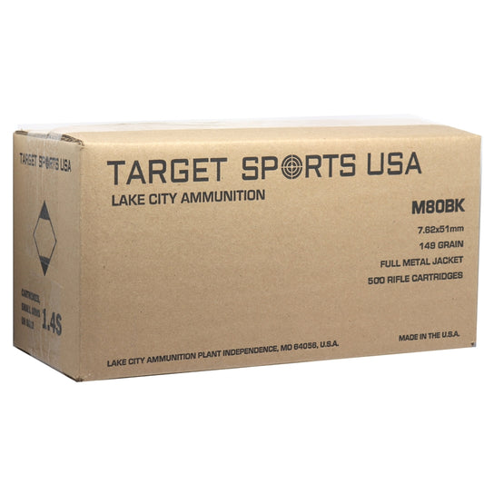 Target Sports USA Lake City 7.62x51mm M80 NATO Ammo 149 Grain FMJ Bulk 500 Rounds