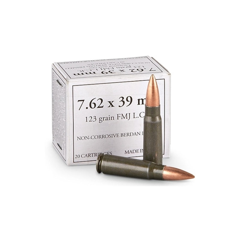 Wolf 7.62x39mm Ammo 123 Grain FMJ Steel Case