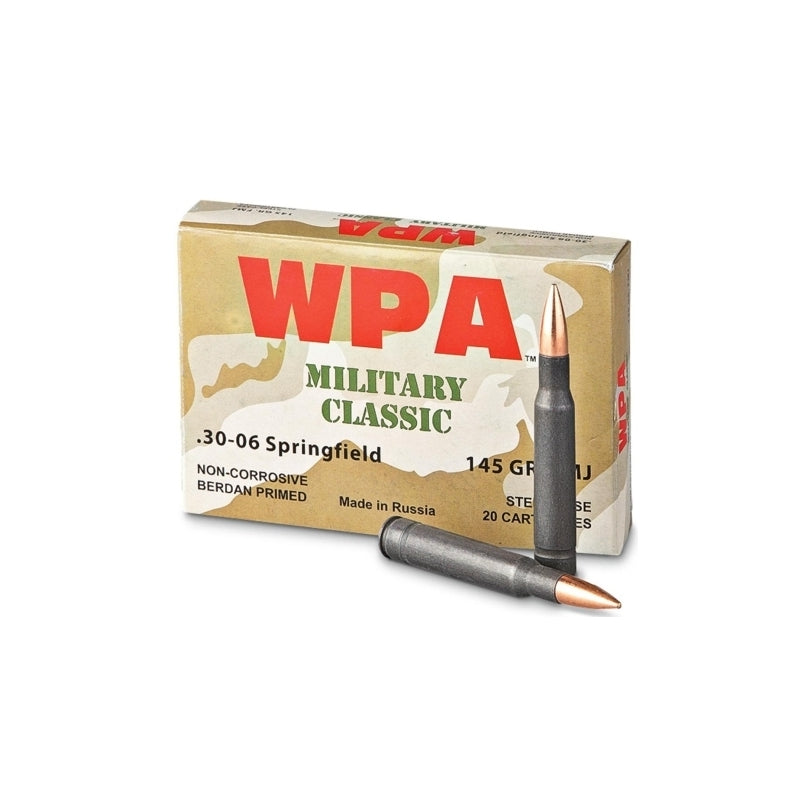 Wolf Military Classic 30-06 Springfield Ammo 145 Grain FMJ Steel Case