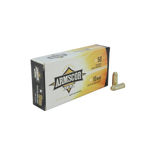 Armscor USA 10mm AUTO Ammo 180 Grain Full Metal Jacket