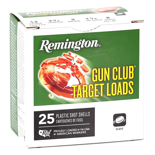 Remington Gun Club Target 12 Gauge Ammo 2 3/4" 1 1/8oz. #8 Shot Case of 250