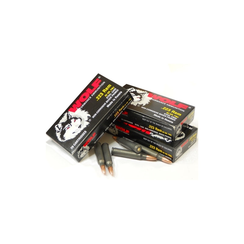 Wolf Polyformance 223 Remington Ammo 62 Grain FMJ Steel Case Bulk