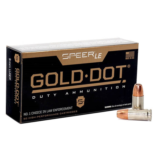 Speer Gold Dot LE Duty 9mm Luger Ammo 115 Grain Jacketed Hollow Point