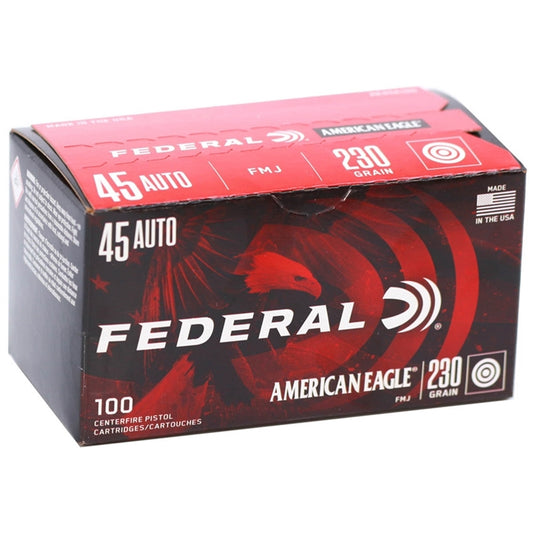 Federal American Eagle 45 ACP Auto Ammo 230 Grain Full Metal Jacket 100 Rounds Value Pack