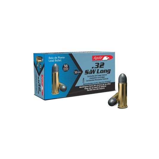 Aguila 32 S&W Long Ammo 98 Grain Lead Round Nose