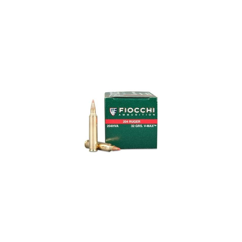 Fiocchi Extrema Ammo 204 Ruger 32 Grain Hornady V-Max Ammunition