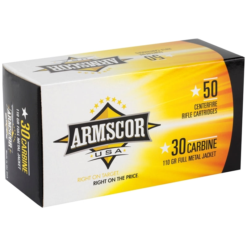 Armscor USA 30 Carbine Ammo 110 Grain Full Metal Jacket