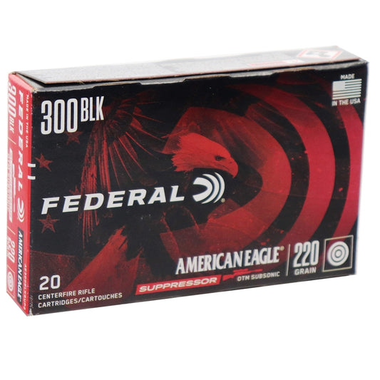 Federal American Eagle 300 AAC Blackout Ammo 220 Grain Subsonic Open Tip Match