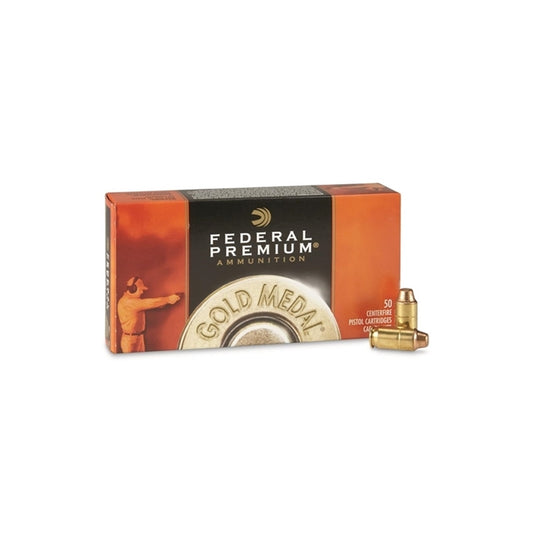 Federal Gold Medal 45 ACP Auto Ammo 185 Grain Full Metal Jacket Semi Wad-Cutter