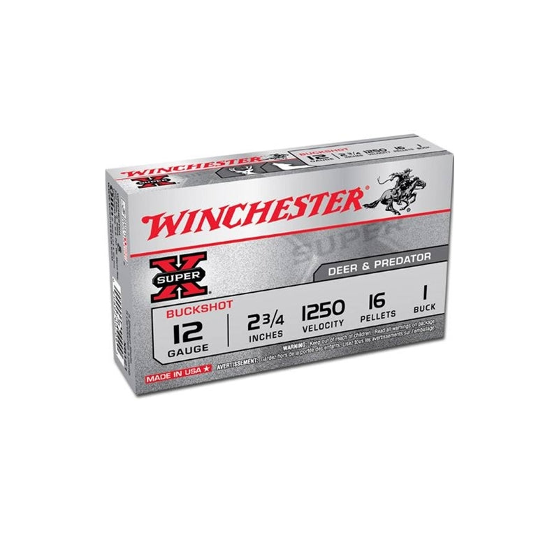 Winchester Super-X 12 Gauge 2-3/4" Buffered #1 Buckshot 16 Pellets