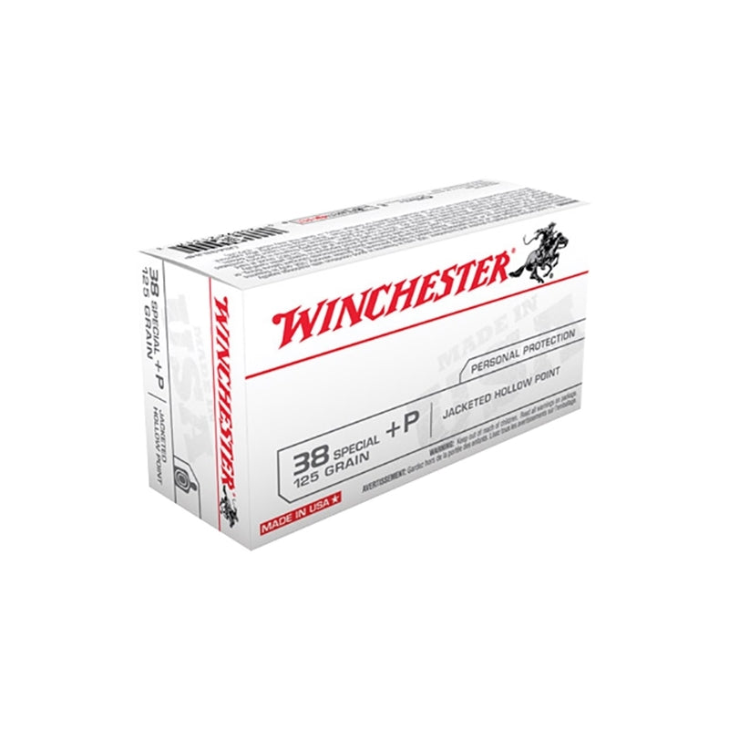 Winchester USA 38 Special 125 Grain +P Jacketed Hollow Point