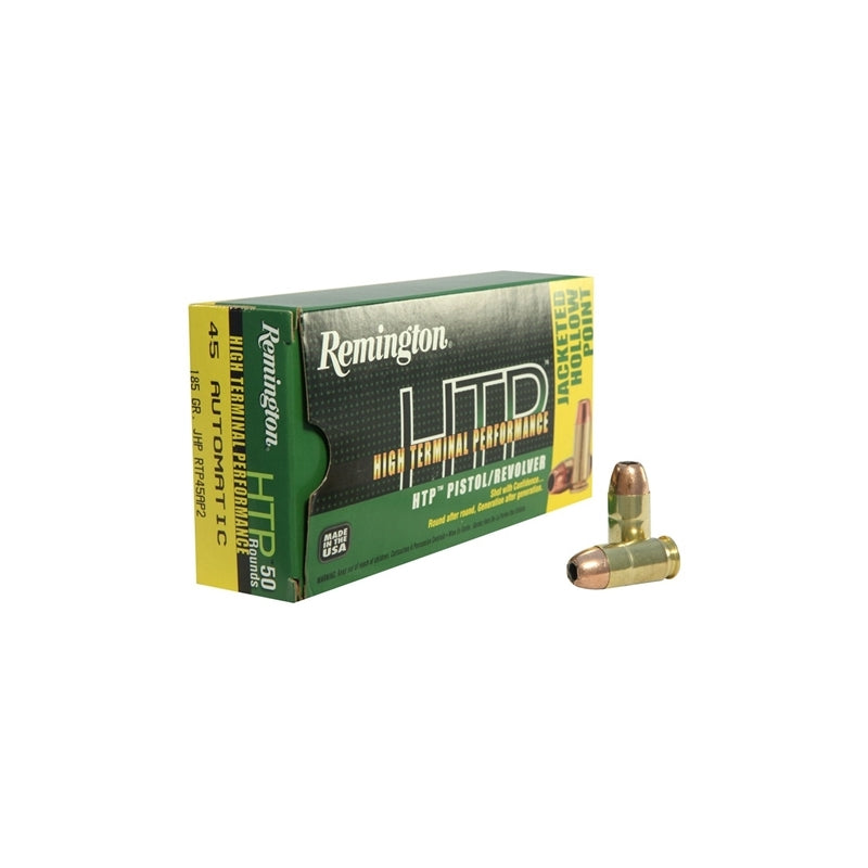 Remington HTP 45 ACP AUTO Ammo 185 Grain Jacketed Hollow Point