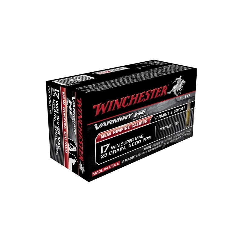 Winchester Varmint HE 17 Winchester Super Magnum 25 Grain V-Max