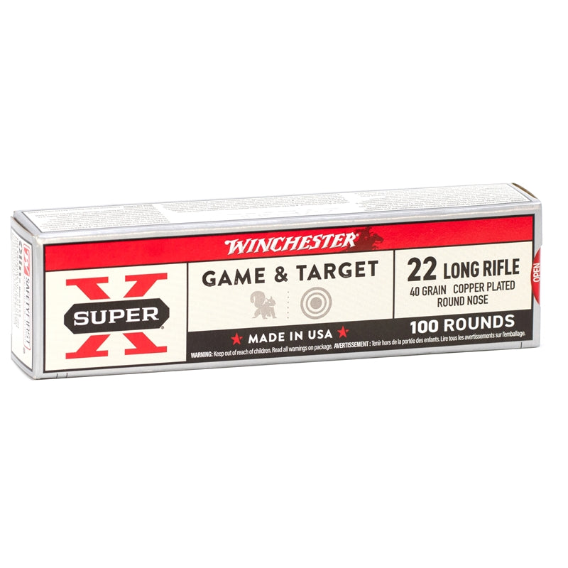 Winchester Super-X 22 Long Rifle 40 Grain Copper-Plated Round Nose