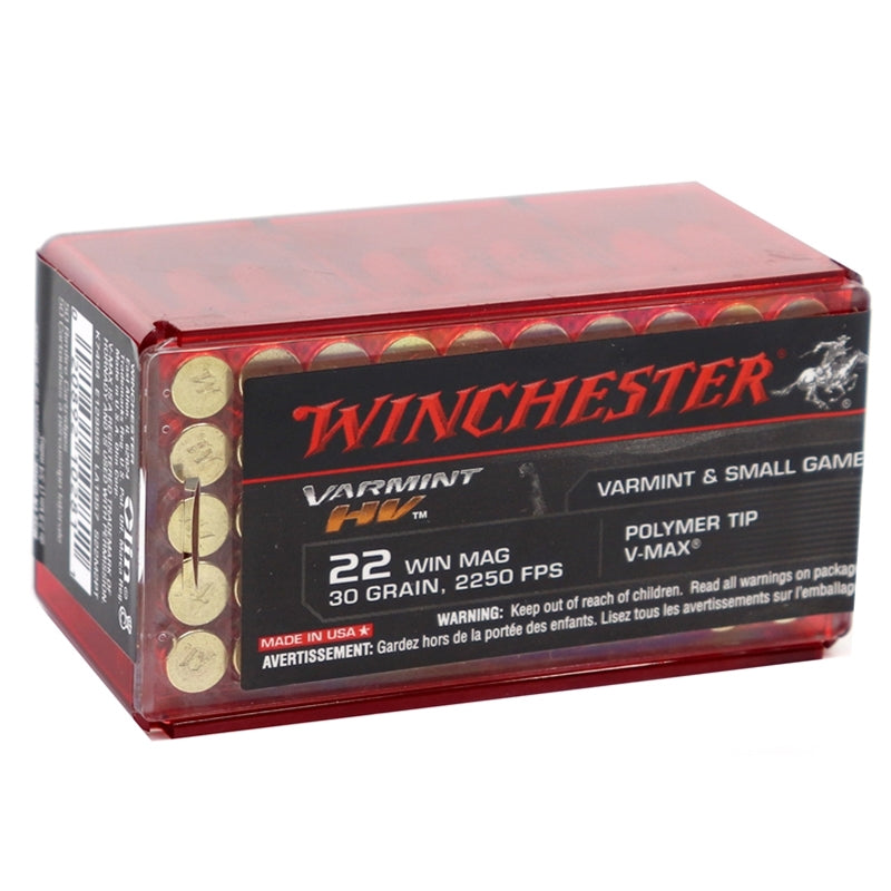 Winchester Varmint HV 22 WMR Ammo 30 Grain Hornady V-Max