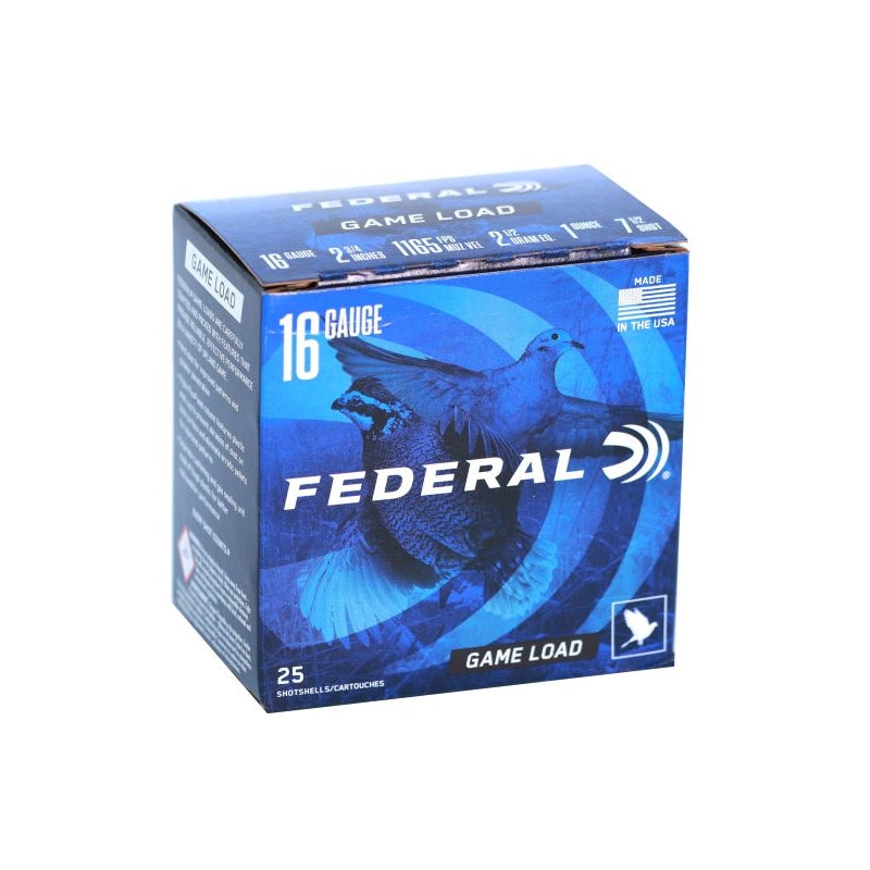 Federal Game-Shok Field Load 16 Gauge Ammo 2-3/4" 1 oz #7-1/2 Shot