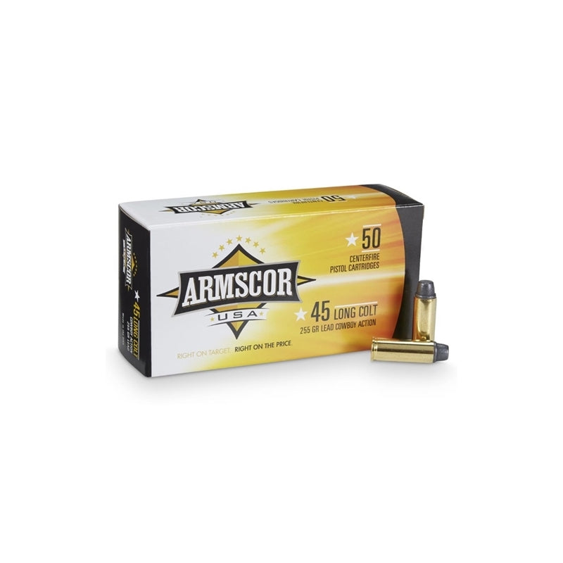 Armscor USA 45 Long Colt Ammo 255 Grain Lead Round Nose