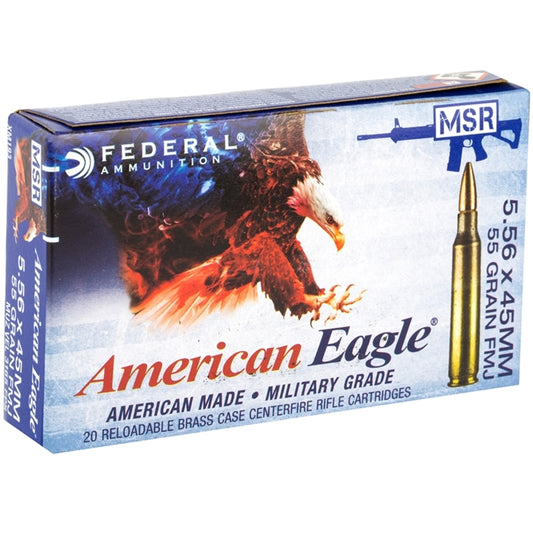 Federal American Eagle 5.56x45mm NATO Ammo 55 Grain Full Metal Jacket