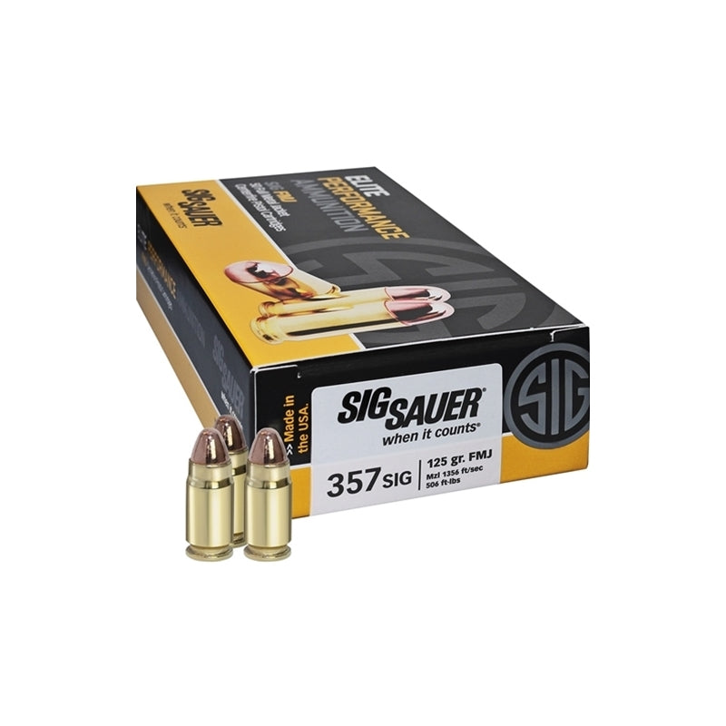 Sig Sauer Elite Performance 357 SIG Ammo 125 Grain Full Metal Jacket