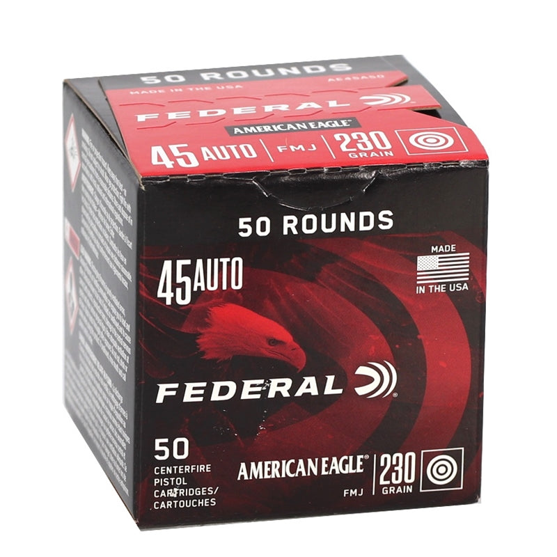 Federal American Eagle 45 ACP Ammo 230 Grain FMJ Trayless