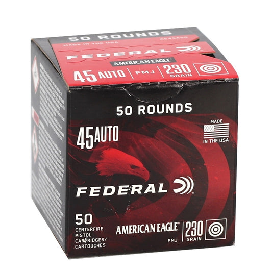 Federal American Eagle 45 ACP Ammo 230 Grain FMJ Trayless