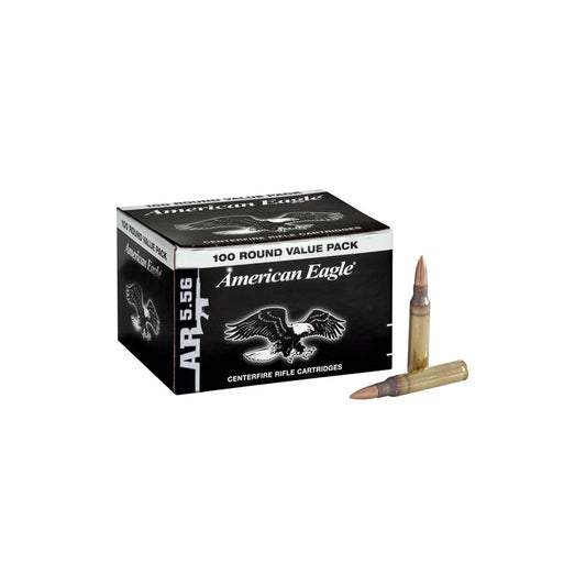 Federal American Eagle 5.56x45mm NATO Ammo 55 Grain FMJ 100 Round Pack