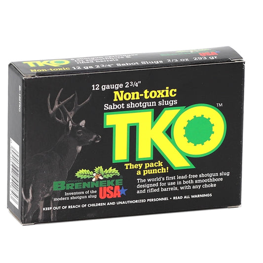 Brenneke TKO 12 Gauge Ammo 2-3/4" 2/3oz Non-Toxic Tin Sabot Slugs