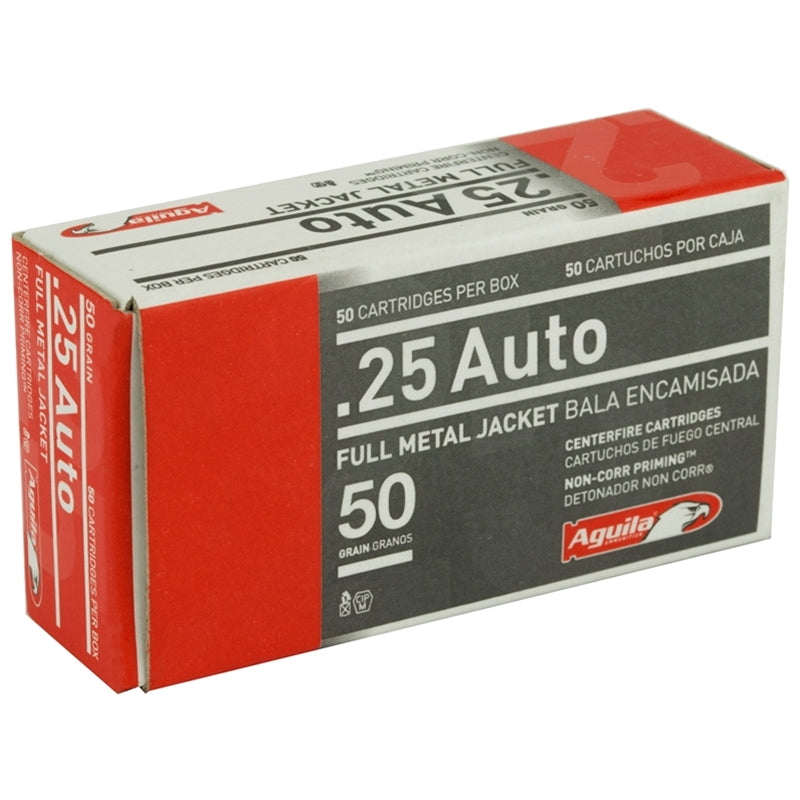 Aguila 25 ACP Auto Ammo 50 Grain Full Metal Jacket