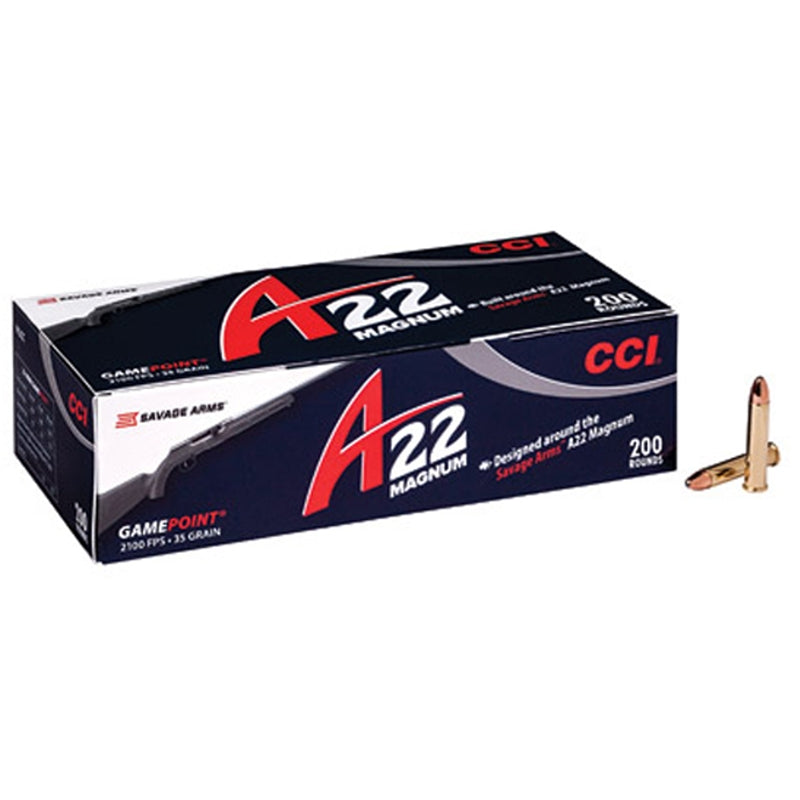 CCI GamePoint A22 Magnum 22 WMR Ammo 35 Grain Jacketed Soft Point