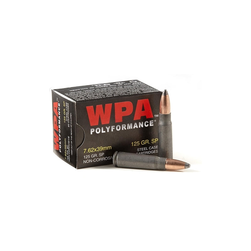 Wolf Polyformance 7.62x39mm Ammo 125 Grain Soft Point Steel Case