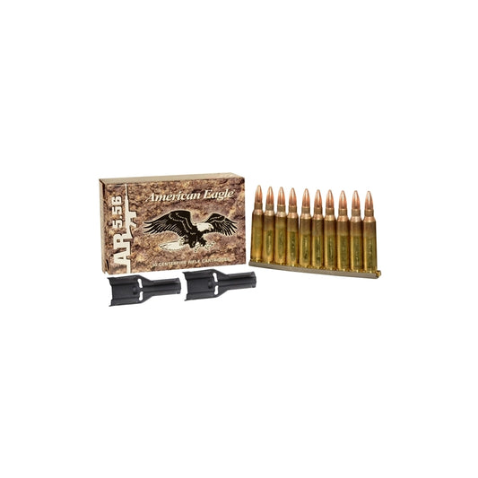 Federal American Eagle 5.56x45mm NATO 55 Grain FMJ 30 Rounds on Stripper Clips