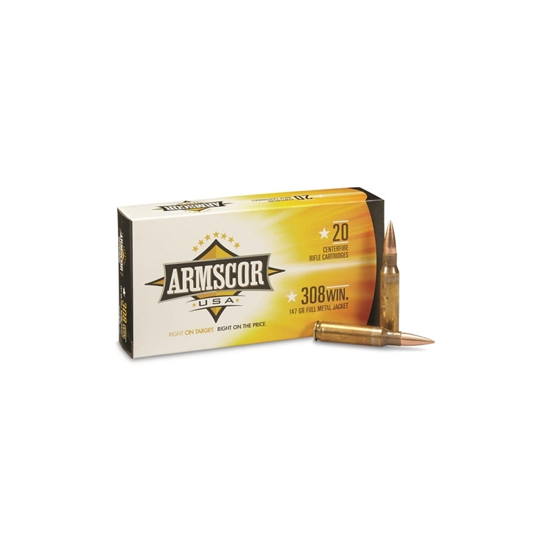 Armscor USA 308 Winchester Ammo 168 Grain Full Metal Jacket