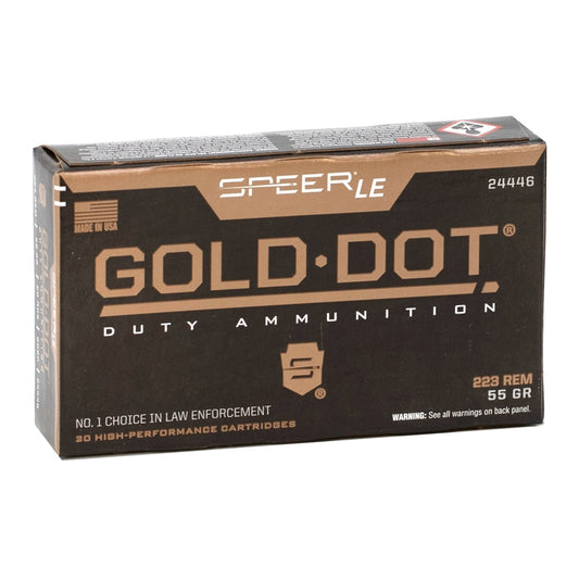 Speer Gold Dot LE Duty 223 Remington Ammo 55 Grain Soft Point