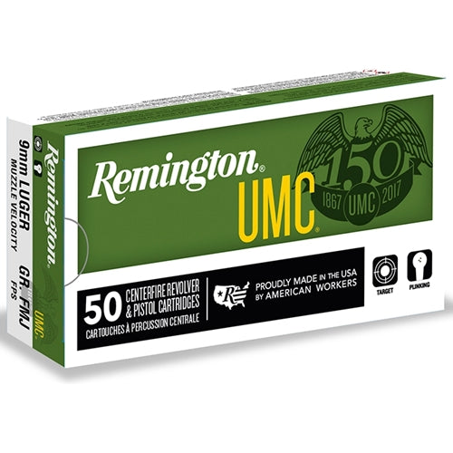 Remington UMC 9mm Luger Ammo 124 Grain Full Metal Jacket