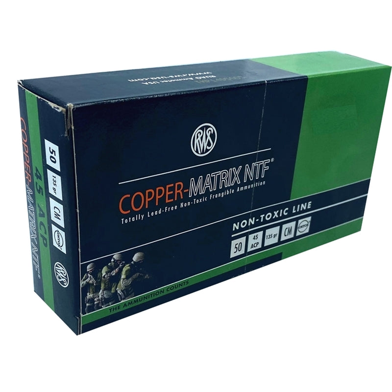 RWS Copper-Matrix 45 ACP Auto Ammo 135 Grain NTF