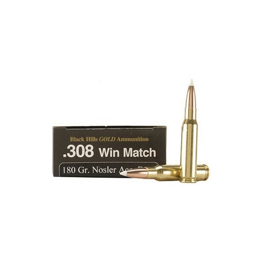 Black Hills Gold 308 Winchester Ammo 180 Grain Nosler AccuBond