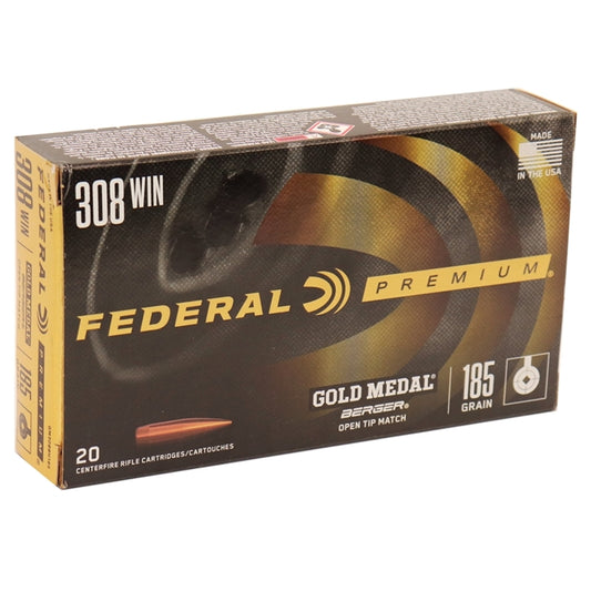 Federal Gold Medal Long-Range 308 Winchester Ammo 185 Grain Berger Juggernaut Open Tip Match