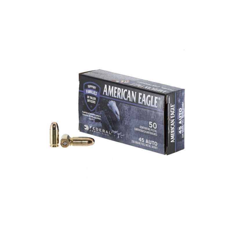 Federal American Eagle C.O.P.S 45 ACP Auto Ammo 230 Grain Full Metal Jacket