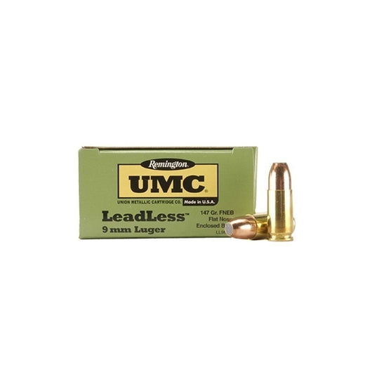 Remington UMC Leadless 9mm Luger Ammo 147 Grain Flat Nose Enclosed Base