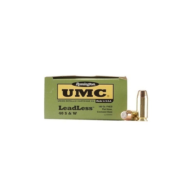 Remington UMC Leadless 40 S&W Ammo 180 Grain Flat Nose Enclosed Base