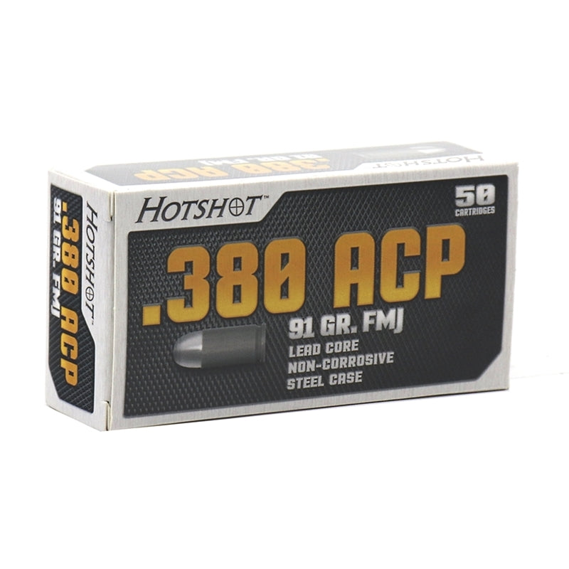 Century International Arms Hotshot 380 ACP Auto Ammo 91 Grain Full Metal Jacket